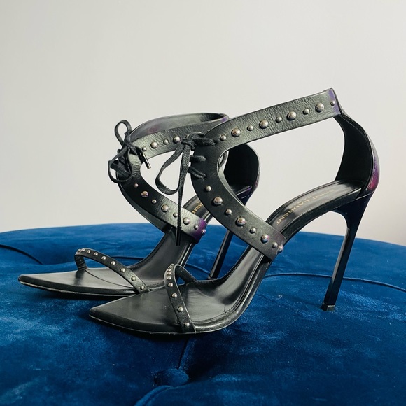 Saint Laurent Black Open Toe Heels. - Picture 6 of 9